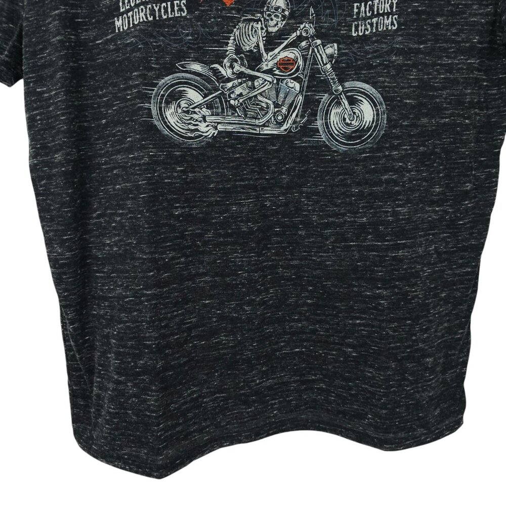 Harley Davidson T Shirt Mens XL Double Sided 2019 Skeleton Biker Bowling Green - Picture 11 of 16